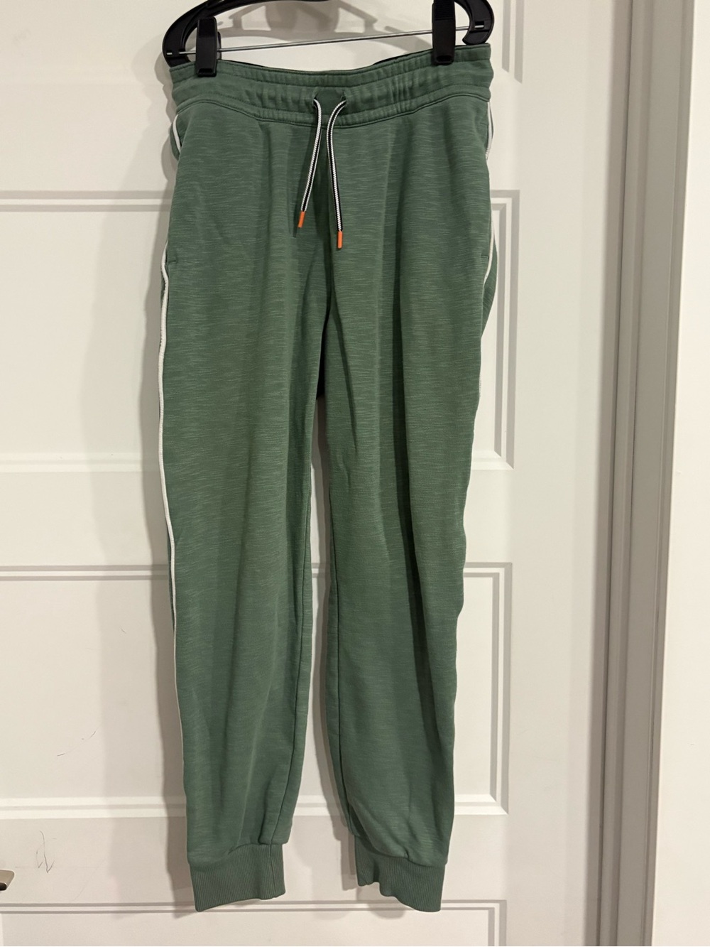 H&M Olive Green Joggers with Black & White Waistband 9-10y